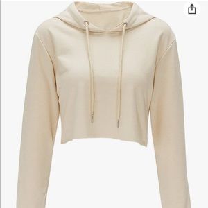 Cropped Tan/Cream Hoodie XS